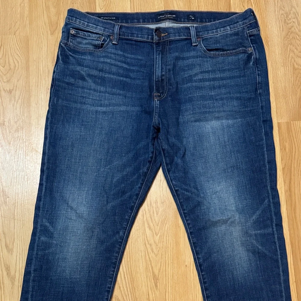 Lucky Brand size 40X34 40 410 athletic slim Men's Dark Blue Straight Jeans - Picture 2 of 12